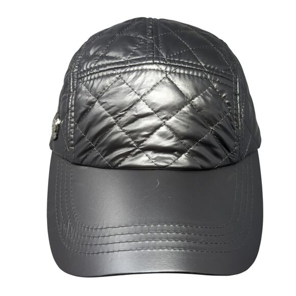 Vince Camuto Slideback5 Panel Cap Gray One Size Adjustable Quilted Blank - Picture 1 of 9